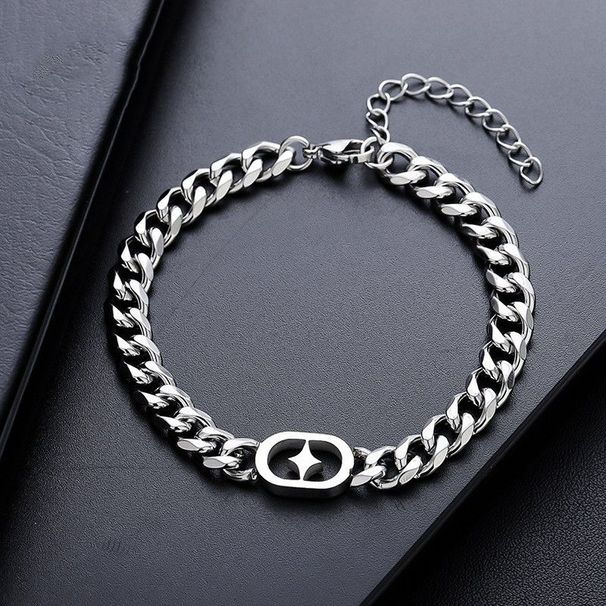 Starburst Cuban Bracelet For Men 2024 New High-end Non-fading Collarbone Chain Simple Versatile Accessory_voghion.com
