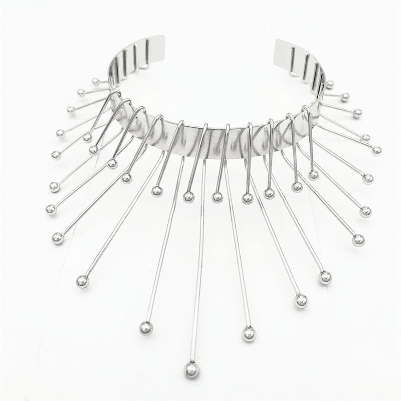 Exaggerated Collar Choker Punk Flower Necklace Jewelry Necklace_voghion.com