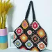 Borsa a tracolla patchwork multicolore realizzata a mano all'uncinetto da designer - Artigianato di ispirazione etnica_voghion.com