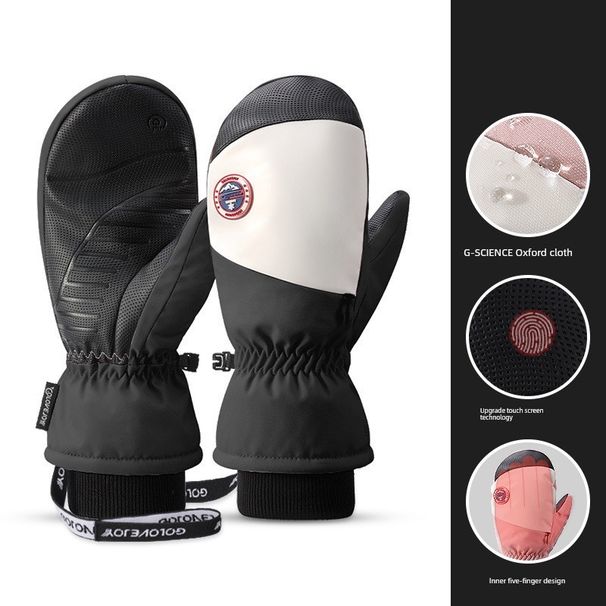 5-Finger-Touchscreen-Skihandschuhe für Männer und Frauen, wasserdicht, strapazierfähig, Heattech-Einzel- und Doppelboardhandschuhe mit Armband_voghion.com