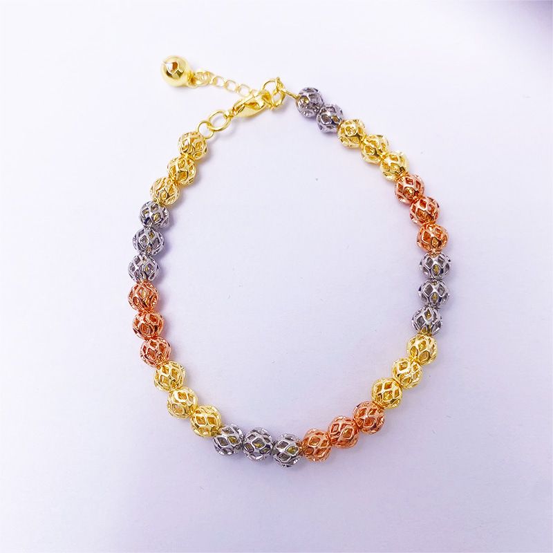 High grade mixed color bracelet transfer bead bracelet adjustable fashion jewelry smooth knife pattern beads_voghion.com