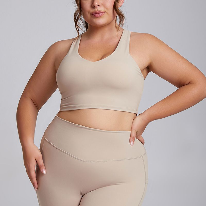 Women's Active Sets Nude Plus Size Yoga Suits For Women High End Tight Sportswear Two Piece Pocket Fitness Suits_voghion.com