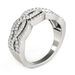 Diamond Studded Ring with Four Curves in 14k White Gold (5/8 cttw)_voghion.com