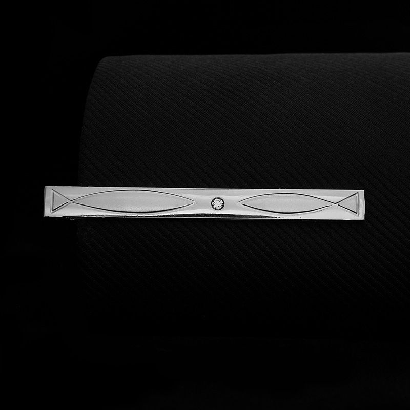 Męska biznesowa formalna profesjonalna standardowa obroża zabezpieczająca ślubna metalowa srebrna spinka do krawata_voghion.com