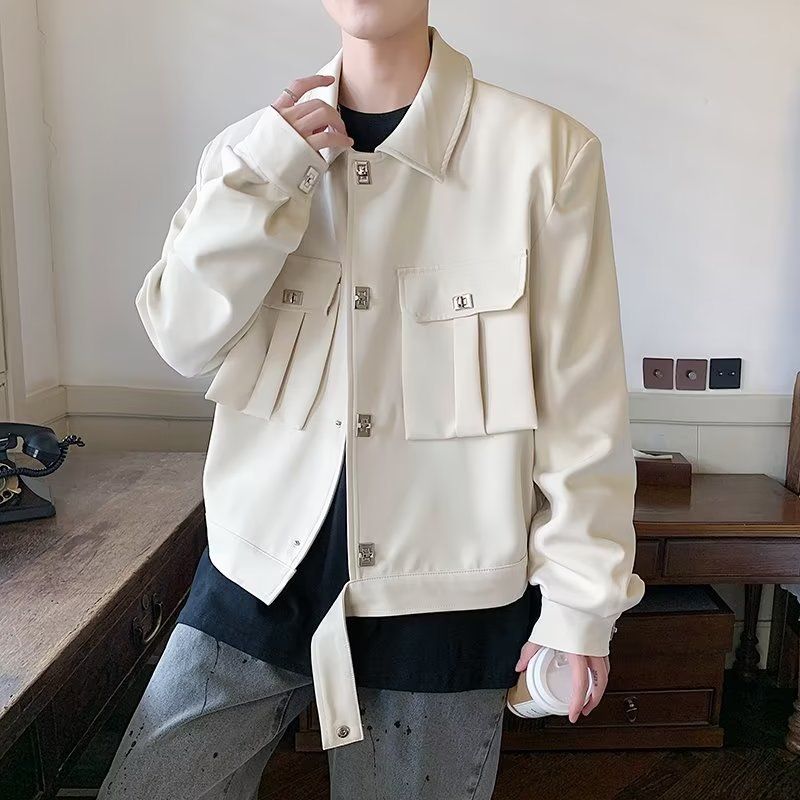 High end explosive street jacket for men in spring and autumn, multi pocket trendy brand, cool and stylish workwear, pilot's jacket, and men's jacket_voghion.com