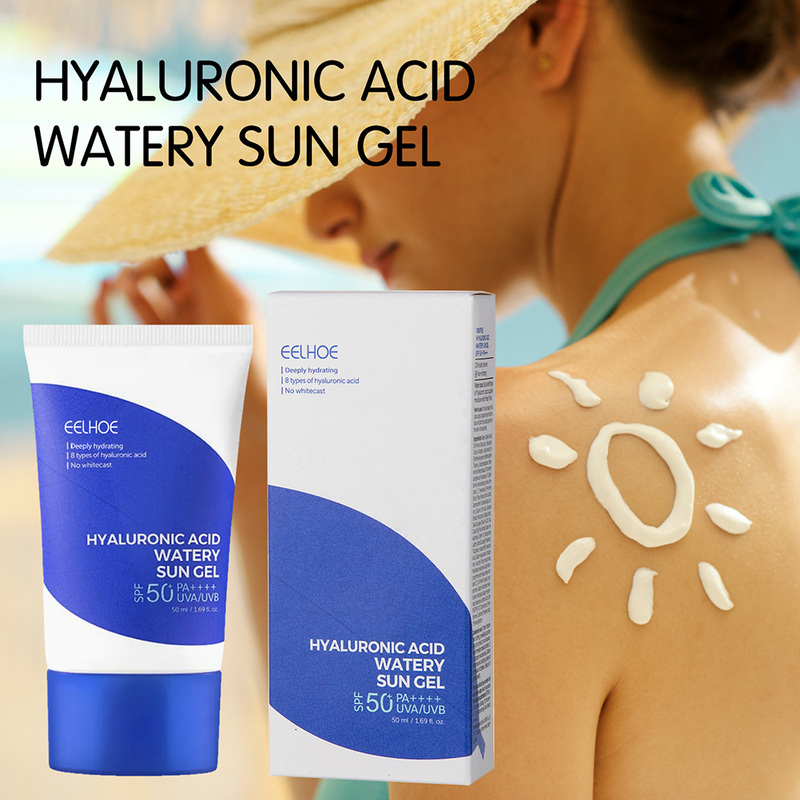 Oriģinālais 50 ml sejas saules aizsargkrēms Ultra SPF50+ ķermenim Neredzams šķidrs saules aizsargkrēms pret nepilnībām Spīduma mazināšanai_voghion.com