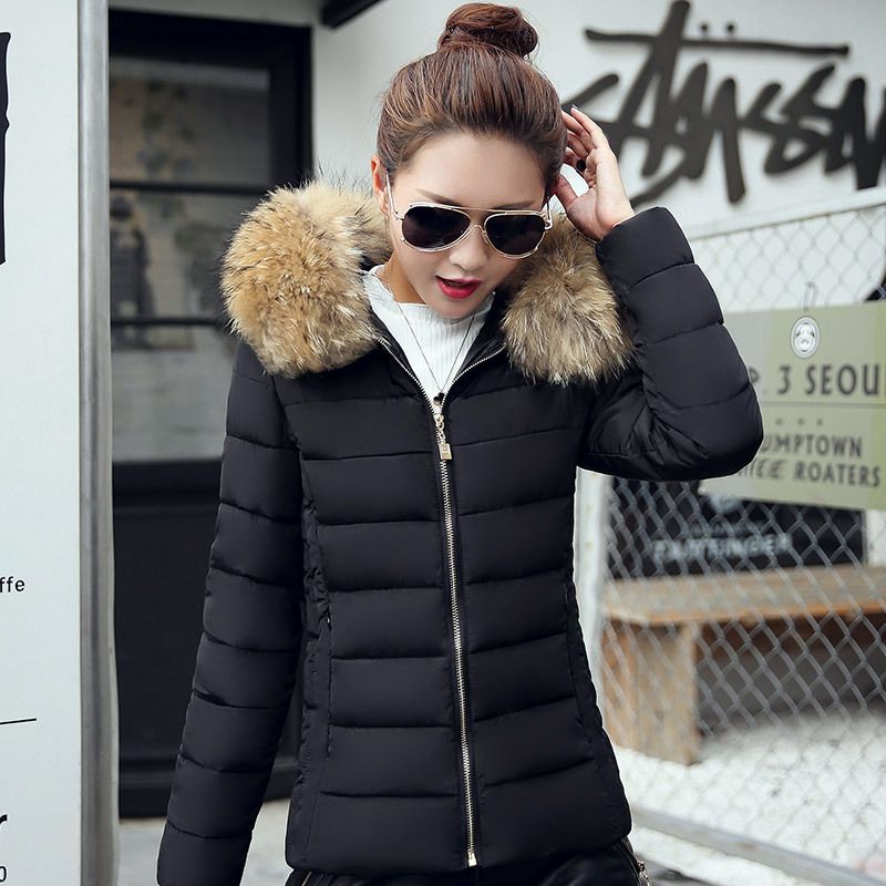 Women's short slim cotton-padded jacket Warm jacket jacket_voghion.com