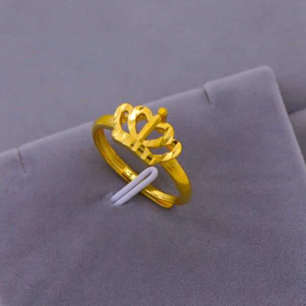 Autentico anello in oro sabbia vietnamita per uomo e donna, anello da uomo vivace e alla moda, placcatura francese antica simulata._voghion.com