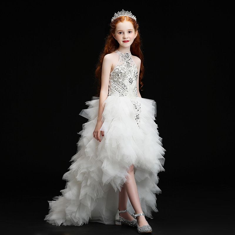 Children's Dress Princess Dress Female Western Style Trailing Girls Girls Catwalk Wedding Dress Atmospheric Performance Dress Evening Dress_voghion.com