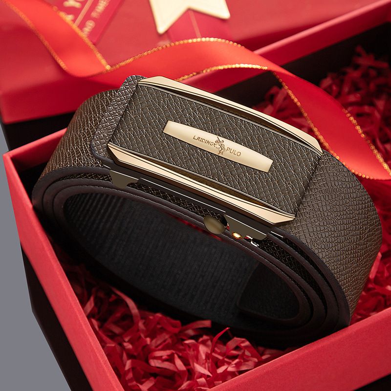 Herrengürtel Zahnloser Innengürtel Herrengürtel Business Vielseitiger Freizeitgürtel mit automatischer Schnalle Einfacher Modegürtel_voghion.com