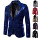 1 European And American Performance Dress Gold Sequin Korean Suit Nightclub Men's Wear Host Emcee Studio Jacket In Stock_voghion.com