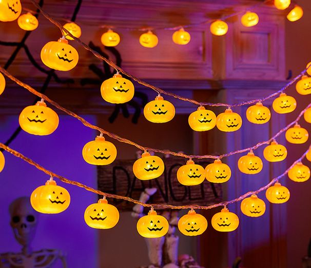 Halloween LED Kürbis Ghost Eye Bat Kleine bunte String Atmosphäre Dekoration Lichter_voghion.com