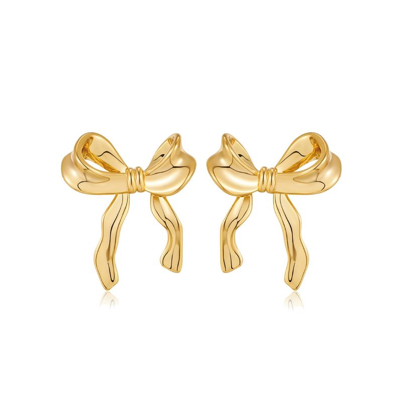 Bogen ohrringe kupfer überzogene alte gold weibliche ohrringe bogen high-end-persönlichkeit weibliche ohrringe_voghion.com