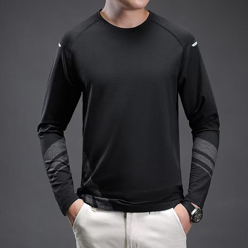 Long sleeved T-shirt for leisure, sports, fitness, high elasticity, quick drying top_voghion.com
