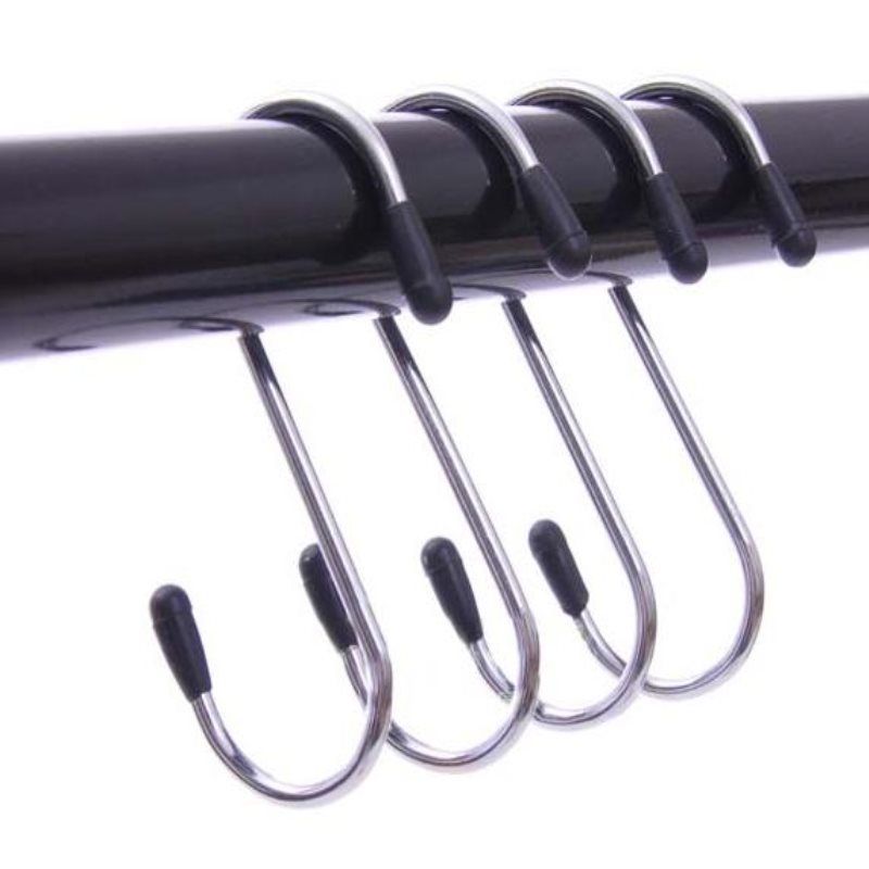 Stainless steel S-type hook kitchen door hook seamless hook metal hook 4 pack in stock_voghion.com