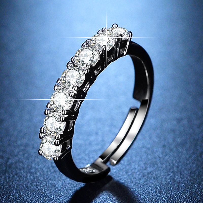 Versione coreana di set di stelle personalizzato moda sette cinque diamanti simulazione anello coda pietra Mosang trasmissione in diretta_voghion.com
