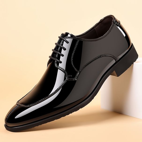 Neue formelle Business-Herrenschuhe in Übergröße, britischer Stil, glänzendes Leder, zum Schnüren, Derby-Schuhe, Hochzeitsschuhe_voghion.com
