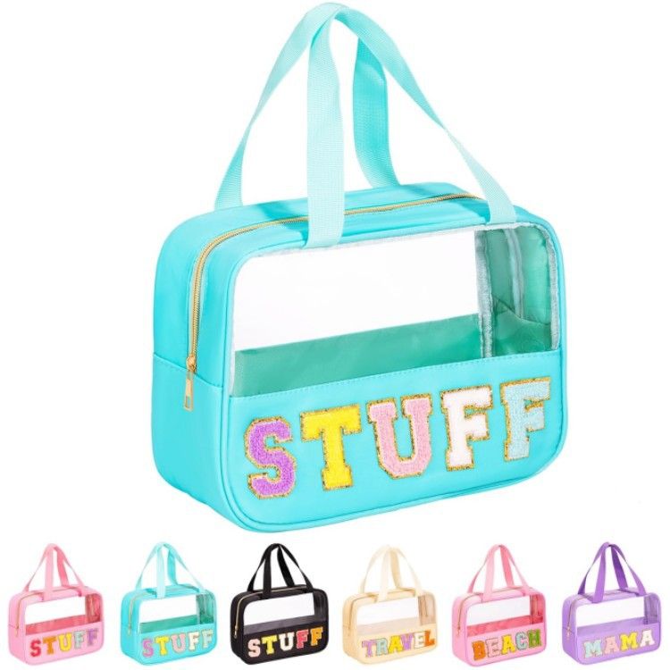 Damentaschen, neues Produkt, wasserdicht, große Aufbewahrungstasche für Reise-Toilettenartikel, gepatchte, bestickte Make-up-Aufbewahrungshandtasche_voghion.com