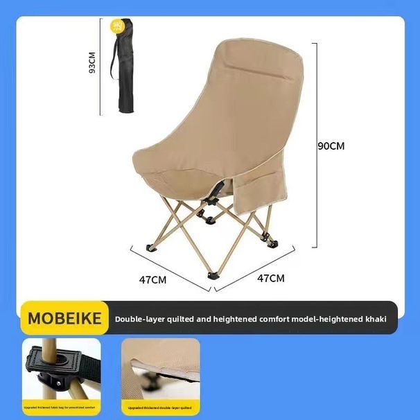 Wen Yan Supply High Back Moon Portable Fishing Stool Art Student Sketching Outdoor Camping Folding Chair_voghion.com
