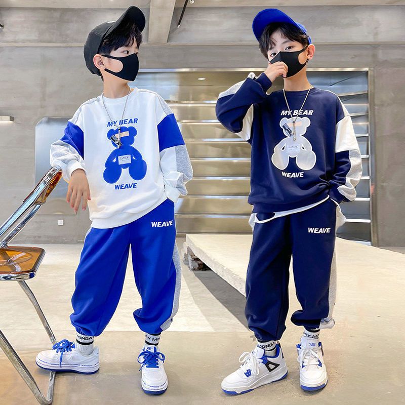 Mother & Kids Children's Clothing Boys Autumn Clothing Suits New Sports Boys Middle And Large Children Autumn Handsome_voghion.com