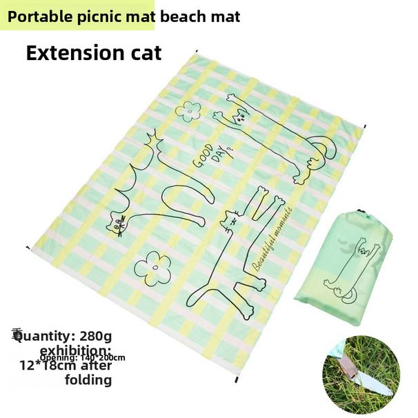 Tappetino da campeggio leggero compatto tascabile per picnic in tessuto Oxford resistente all'usura, impermeabile e antiumidità_voghion.com