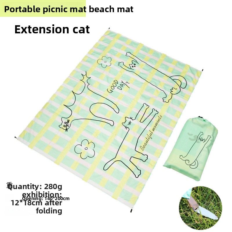 Estera de camping ligera, compacta y de bolsillo para picnic, resistente al desgaste, de tela Oxford, impermeable y a prueba de humedad._voghion.com