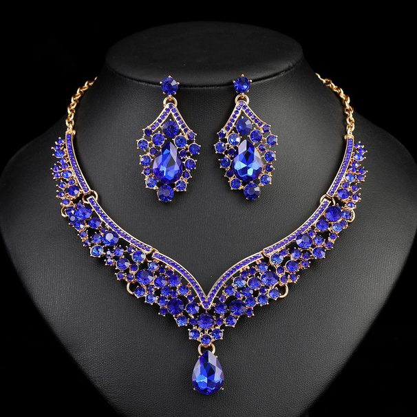 Ensemble collier et boucles d'oreilles Duoduo 2025, grande goutte d'eau, accessoires pour robe de banquet de mariage assortis_voghion.com