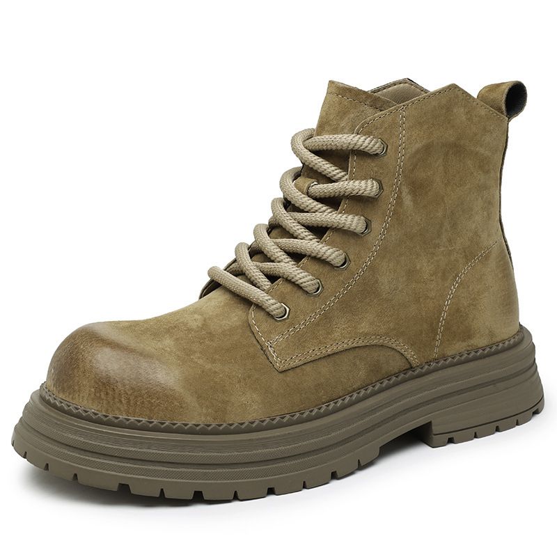 Retro-Martin-Stiefel mit dicker Sohle und Anti-Samt-Optik, erhöhte und verschleißfeste Desert-Tooling-Stiefel mit mittlerer Spitze_voghion.com