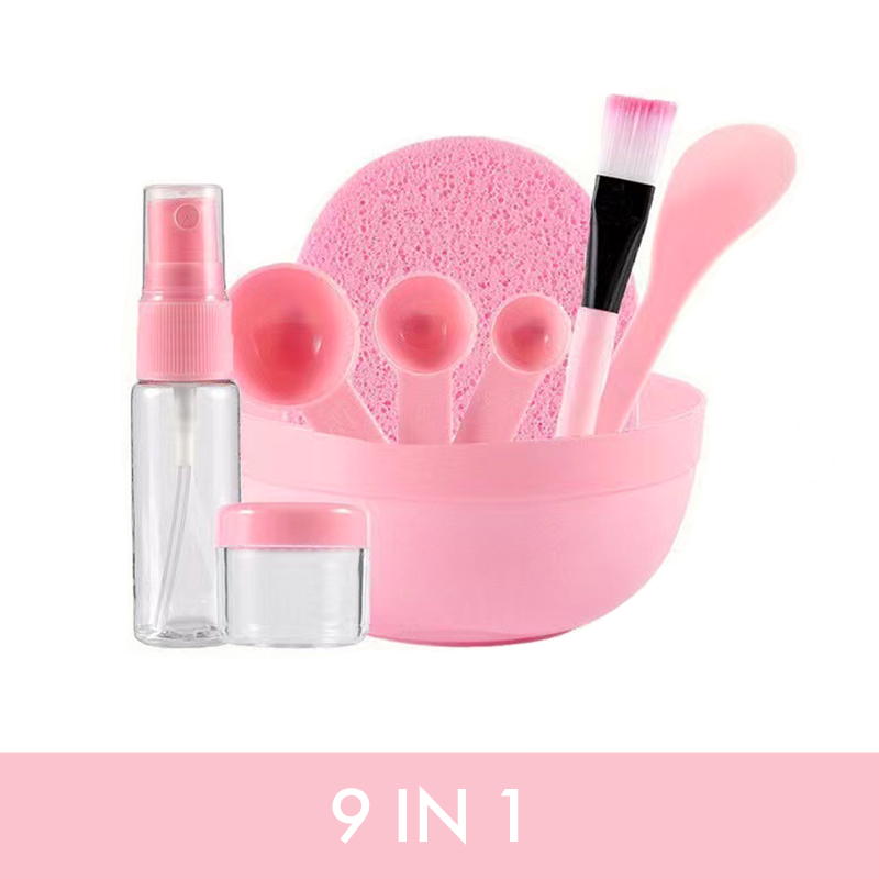 READY STOCK Polar White T2005 Set 9 DIY Tool 6 in 1 Kasvonaamio Bowl Spatula Harjasarja•Ihonhoitovälineet_voghion.com