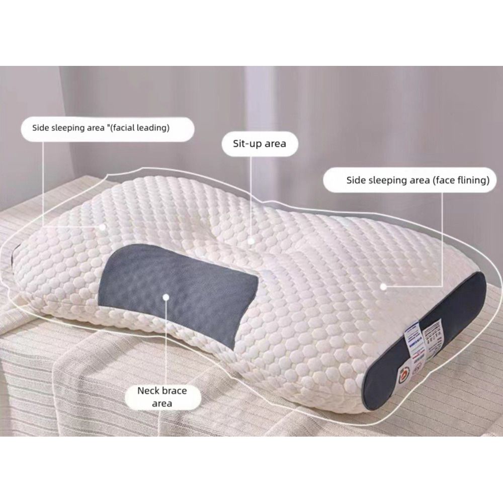 Cuscino ortopedico per il collo - Sollievo dal dolore cervicale Design a nido d'ape Lavabile in lavatrice Certificato UE_voghion.com