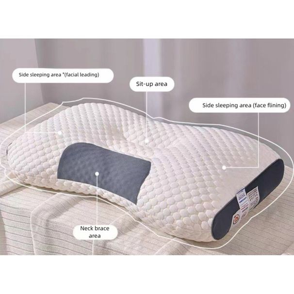 Cuscino ortopedico per il collo - Sollievo dal dolore cervicale Design a nido d'ape Lavabile in lavatrice Certificato UE_voghion.com