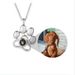 Projection pendant titanium steel necklace dog tag limb palm print collarbone chain cute pet animal mark_voghion.com