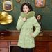 Abrigo largo acolchado para mujer con capucha de piel sintética, chaqueta de invierno de corte entallado, abrigo acolchado y cálido para climas fríos._voghion.com
