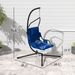 Hammock Chair With Stand And PA Coating Cushion, Hanging Swing Chair With Steel Frame For Indoor And Outdoor, Dark Blue_voghion.com