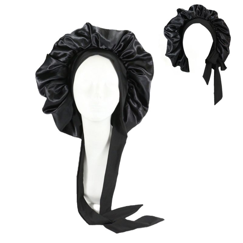 Cappello da notte in seta a doppio strato da donna, foulard in raso indossabile a doppia faccia, cappello con papillon, pullover, ingrandito_voghion.com