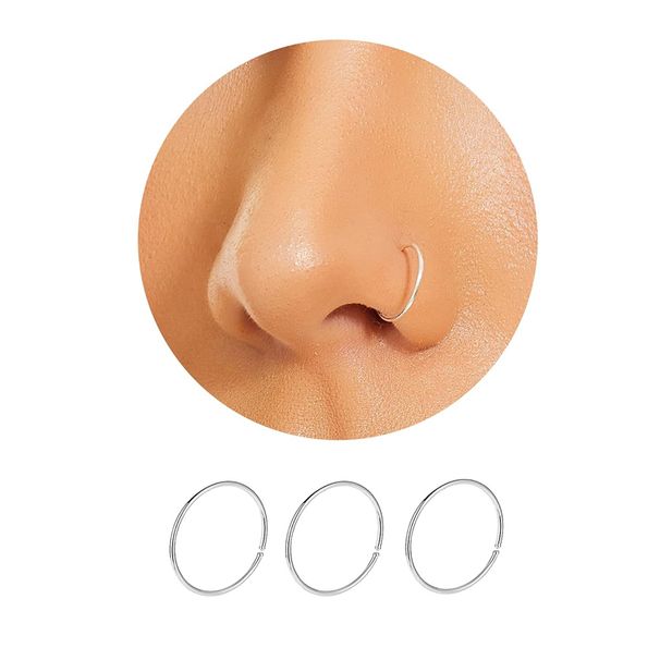 3 részes orrgyűrűk és csapok egyszerű stílusú geometriai 304 rozsdamentes acél_voghion.com