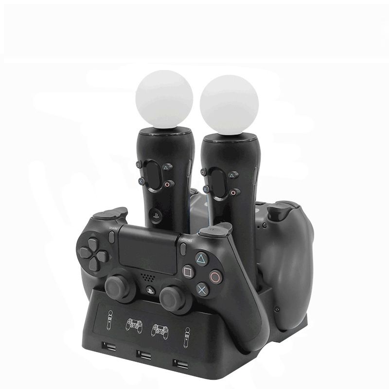 Portable 4 in 1 PS4 Controller Charger Dock Station for Playstation 4 PS4 PSVR VR Move Charging Stand for PS MOVE Controllers_voghion.com