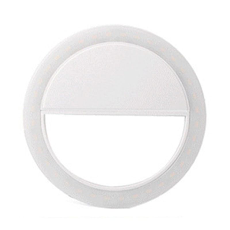 Ruixingst 8.5cm Round LED Ring Fill Light Live Video Photography Phone Clip Selfie Lamp_voghion.com