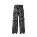 Herrenbekleidung Denim Applikation Stickerei Raw Edge Washed Distressed Jeans Herren High Street Retro Loose Wide Leg Hose_voghion.com