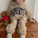 Korean version of children's spring autumn new set for boys girls, simple and westernized letter hooded sweater_voghion.com