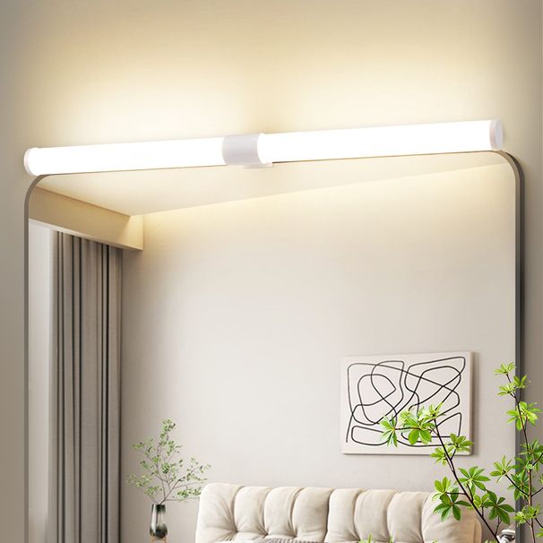 Glitzerlife Spiegelleuchte Weiß LED Spiegelleuchte - 8W 60CM Badlampe Wand Klemmbar IP44 Wasserdicht 4000K Neutralweiß Modern Badlampe Für Badschrank Keller Küche_voghion.com
