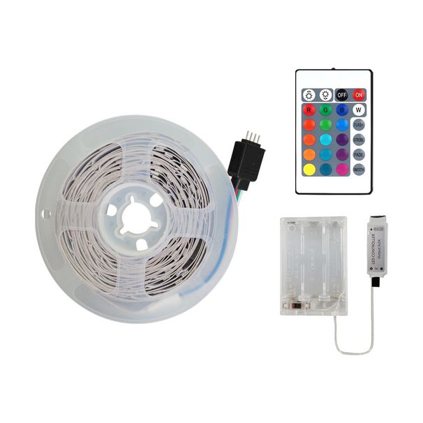 5V Battery-Powered RGB LED Strip Lights - 3535 SMD With IR Remote, 16 Color Changing Modes For TV Backlight & DIY Decor (CE Certified)_voghion.com