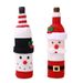 Festive Knitted Wine Bottle Cover - Christmas Champagne & Wine Cozy For Holiday Decor (Santa/Snowman Design)_voghion.com
