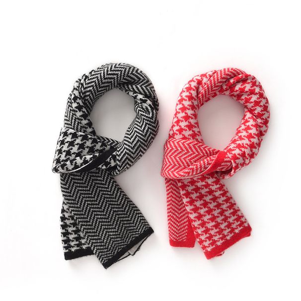 Manufacturer Wholesale Houndstooth Double-Sided Double-Layer Thickened Scarf Knitted Warm Cashmere Wool Neck Warmer In_voghion.com