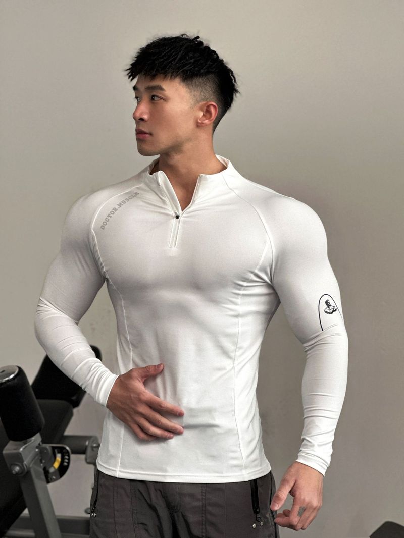 Teknikserien Sport Fitness Cykling Herr Löpning Långärmad Tight Sittande Kläder Hög Elasticitet Snabbtorkande_voghion.com
