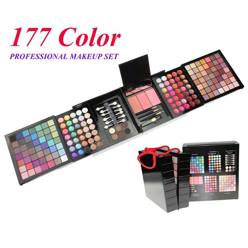 Palette de maquillage professionnelle de 177 couleurs – Kit tout-en-un fard à paupières, blush et brillant à lèvres – Finitions mates, scintillantes et métalliques pour chaque look_voghion.com