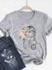 hot selling Print T Sh Short Sleeve Flower Vintage Cute 90s Summer Top Fashion Clothes Women Clothing Gray Basic Tee Graphic_voghion.com