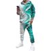 Cross border 2024 foreign trade new men's 3D flame upper and lower color matching print sports sweatshirt suit fitness Europe and America_voghion.com