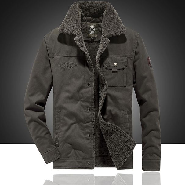 Ropa para hombre, más abrigo de algodón de terciopelo, abrigo de algodón con solapa informal de talla grande y corto para hombre, abrigo grueso y cálido, chaqueta para hombre_voghion.com