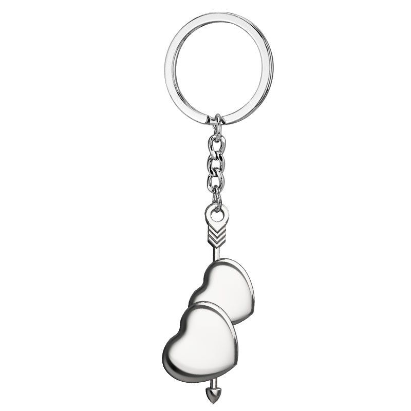 Portachiavi con ciondolo a forma di coppia di souvenir, in metallo, con una freccia e un cuore, stampabile_voghion.com